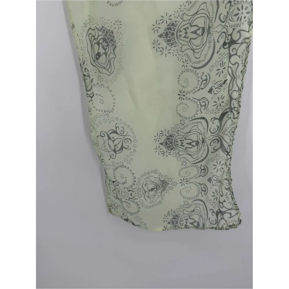 Unbranded Light Green Sheer Paisley Medallion Long Scarf Accessory Wrap Shawl